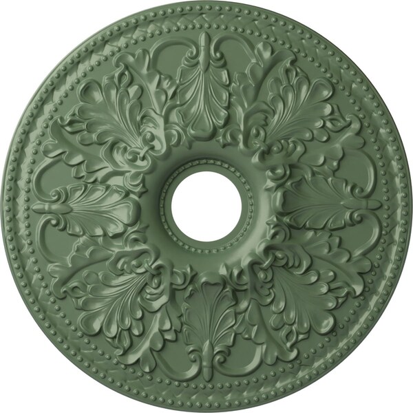 Ekena Millwork Ashley Ceiling Medallion (Fits Canopies up to 4 3/4"), 23 7/8"OD x 4"ID x 2 1/8"P, Athenian Green CM23ASAGF - main
